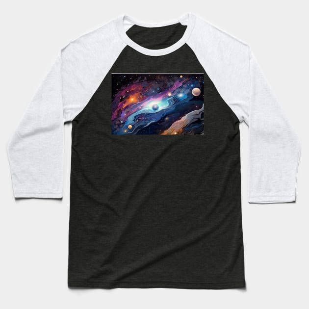 Galactic Nomad Sticker: Ethereal Oil Painting by alex1shved (336) Baseball T-Shirt by WASjourney